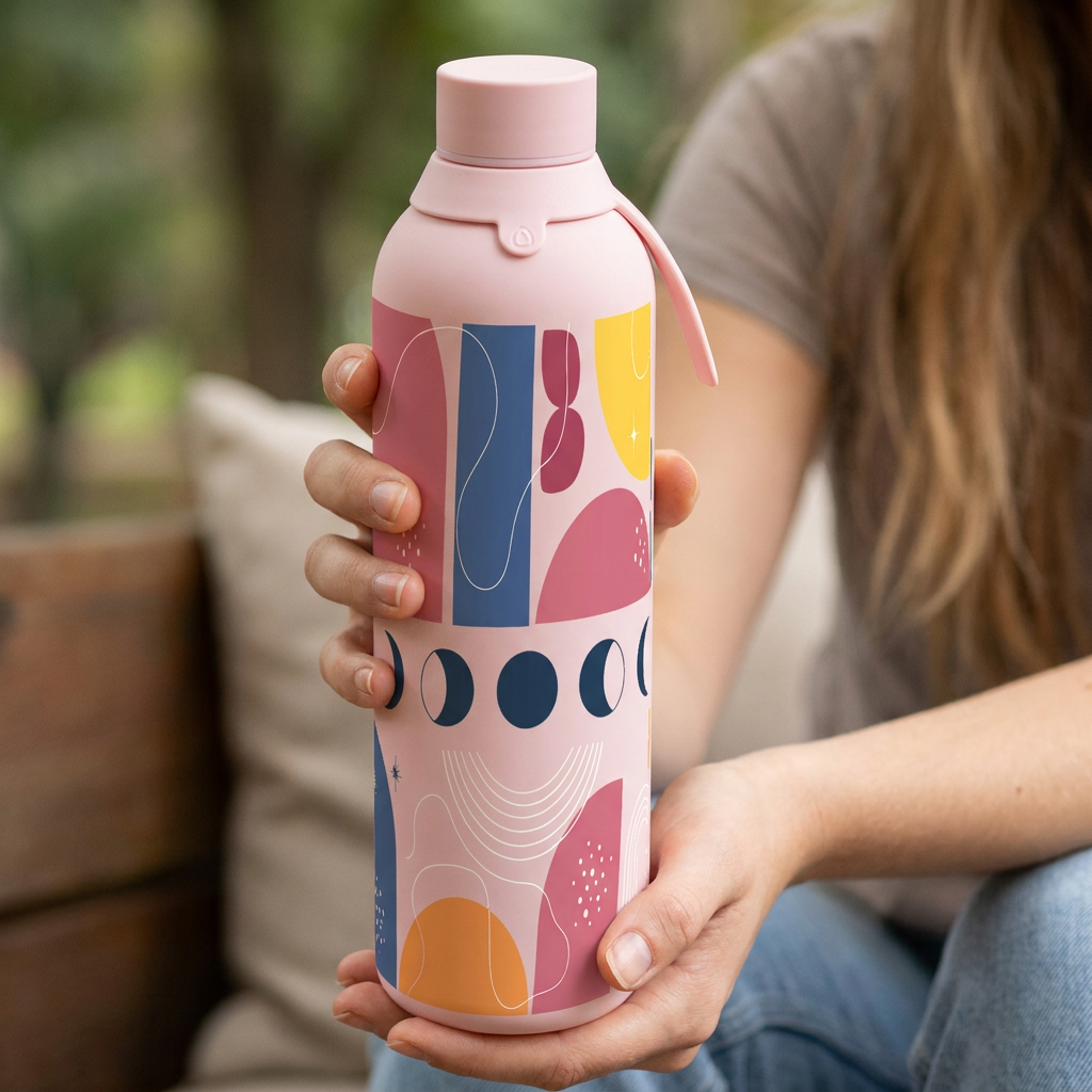 Botella Térmica de Acero Inoxidable con Interior Cerámico y Doble Tapón – Boho Soul | Aurea
