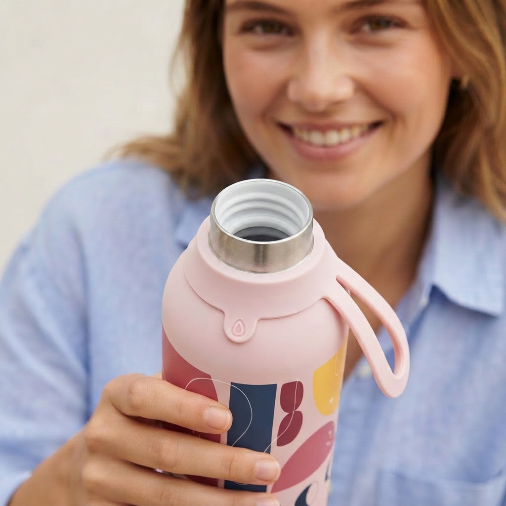 Botella Térmica de Acero Inoxidable con Interior Cerámico y Doble Tapón – Boho Soul | Aurea