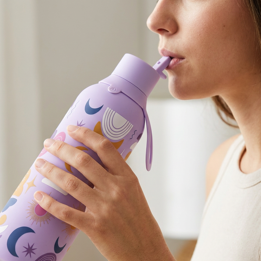 Botella Térmica de Acero Inoxidable con Interior Cerámico y Doble Tapón – Boho Soul | Aurea