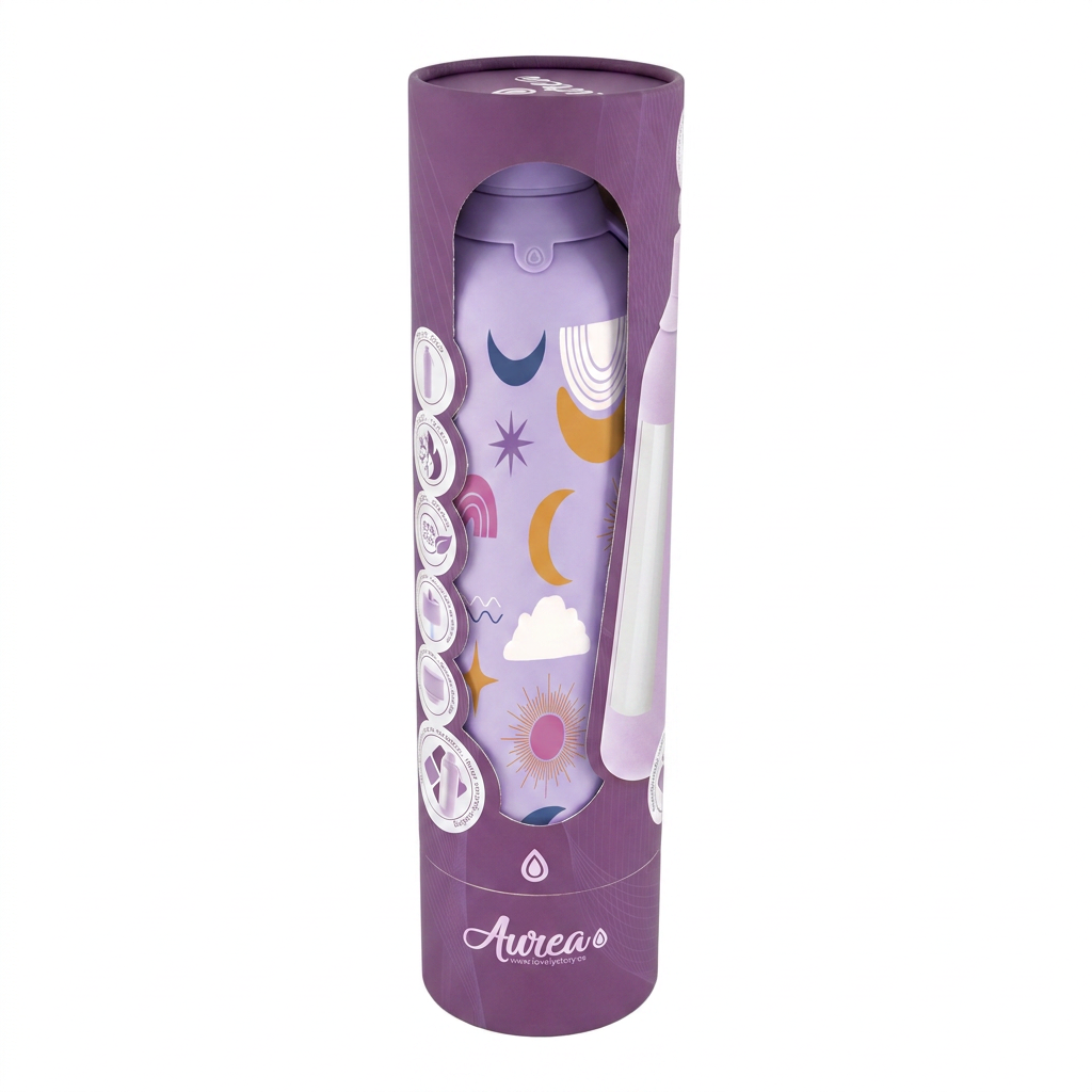 Botella Térmica de Acero Inoxidable con Interior Cerámico y Doble Tapón – Boho Soul | Aurea