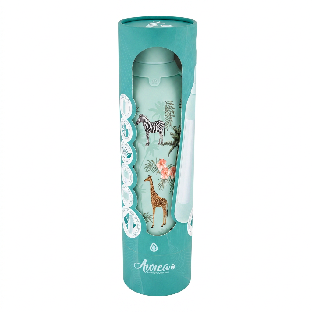 Botella Térmica de Acero Inoxidable con Interior Cerámico y Doble Tapón – Savanna Life | Aurea