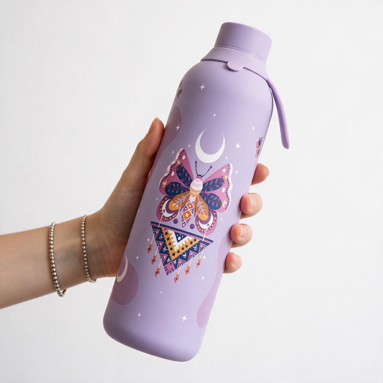 Botella Térmica de Acero Inoxidable con Interior Cerámico y Doble Tapón – Mystic Night | Aurea