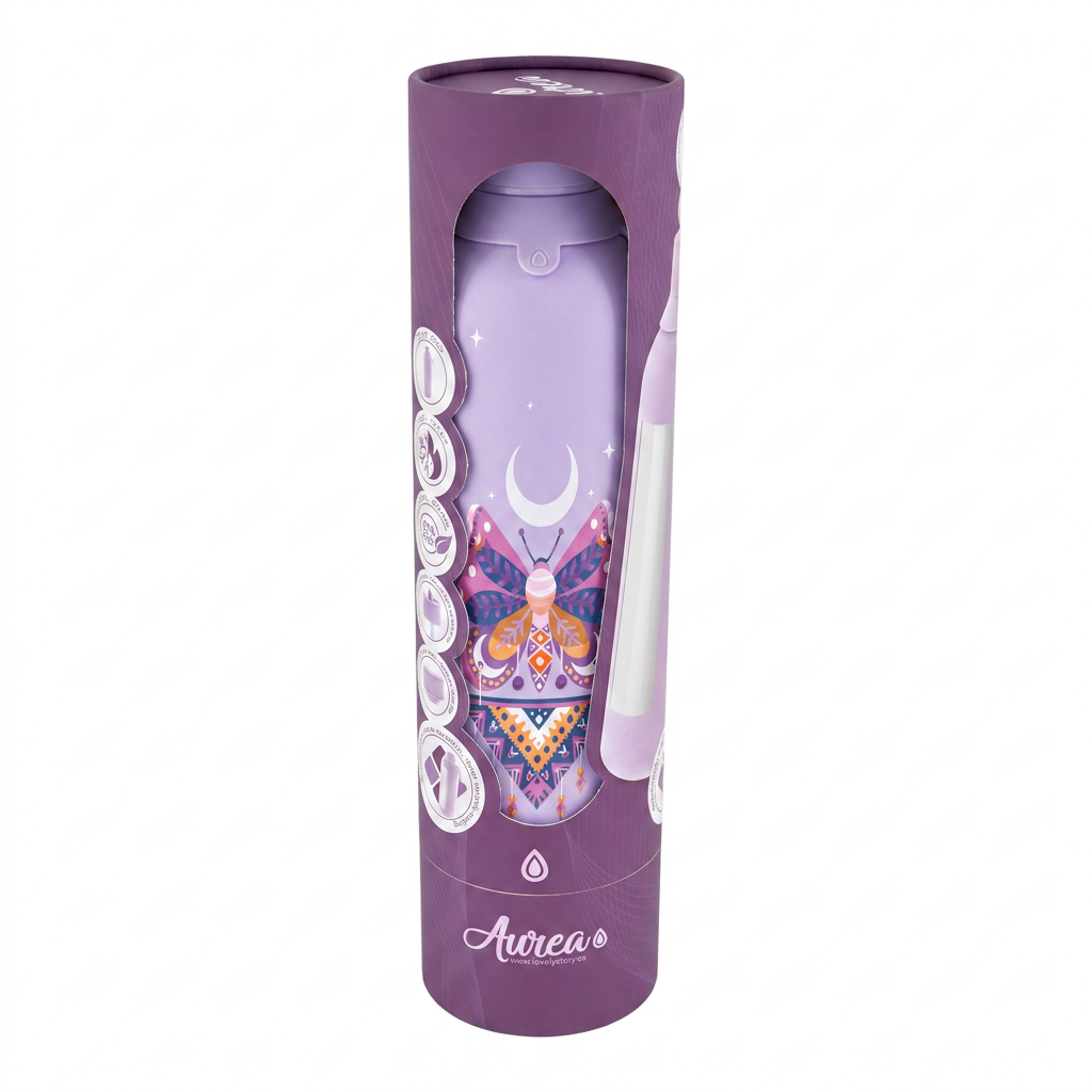 Botella Térmica de Acero Inoxidable con Interior Cerámico y Doble Tapón – Mystic Night | Aurea