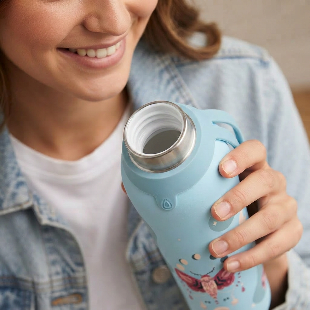 Botella Térmica de Acero Inoxidable con Interior Cerámico y Doble Tapón – Mystic Night | Aurea