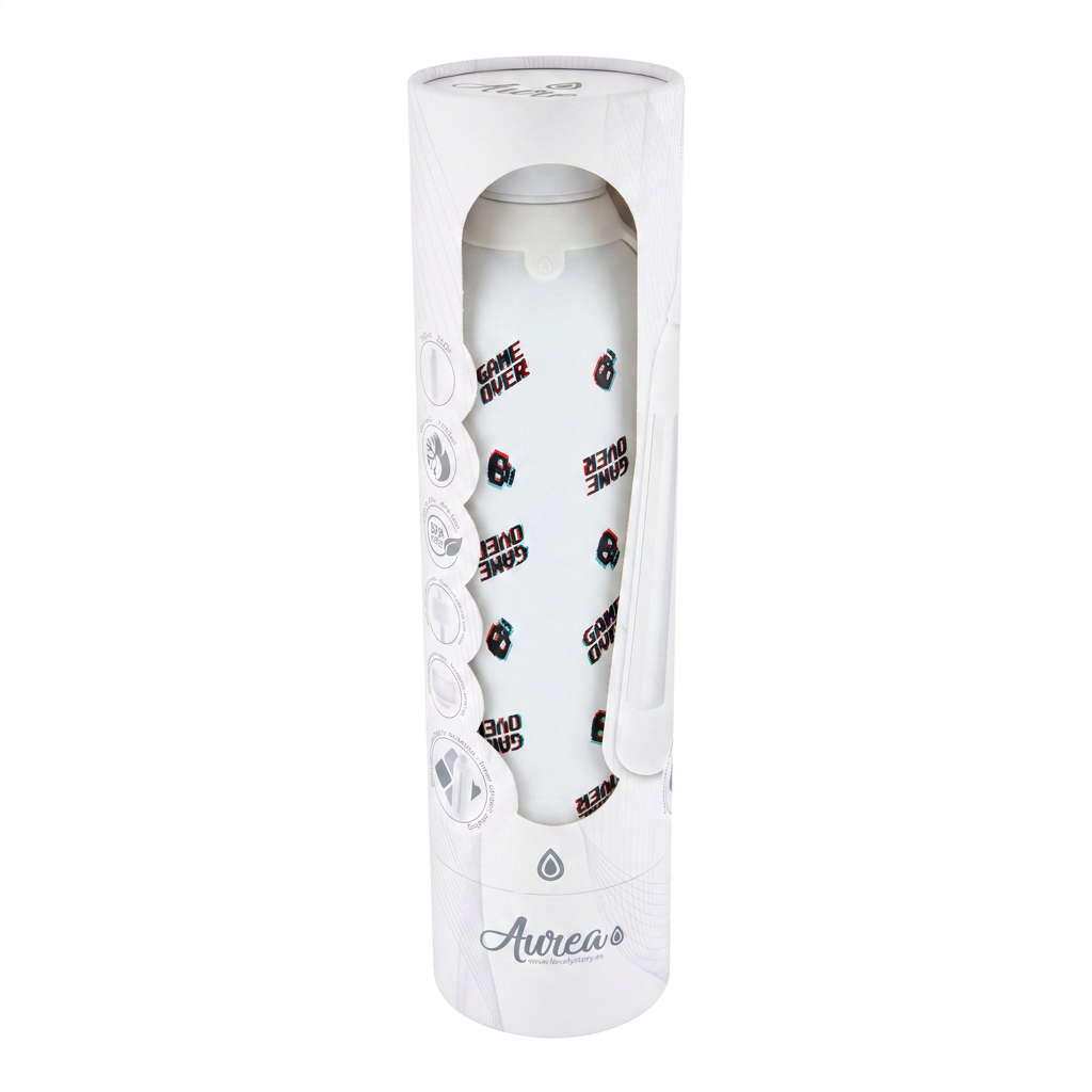 Botella Térmica de Acero Inoxidable con Interior Cerámico y Doble Tapón – Arcade Skull | Aurea