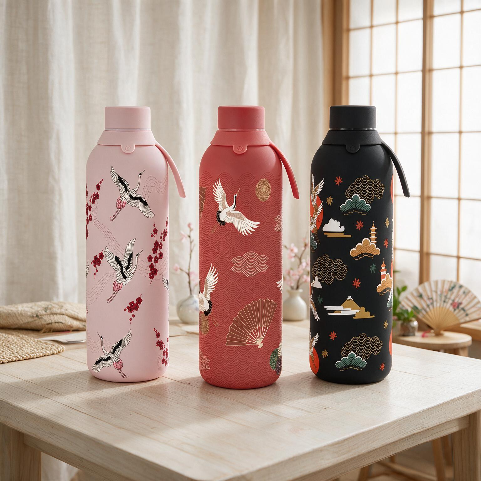 Botella Térmica de Acero Inoxidable con Interior Cerámico y Doble Tapón – Tokyo Sky | Aurea
