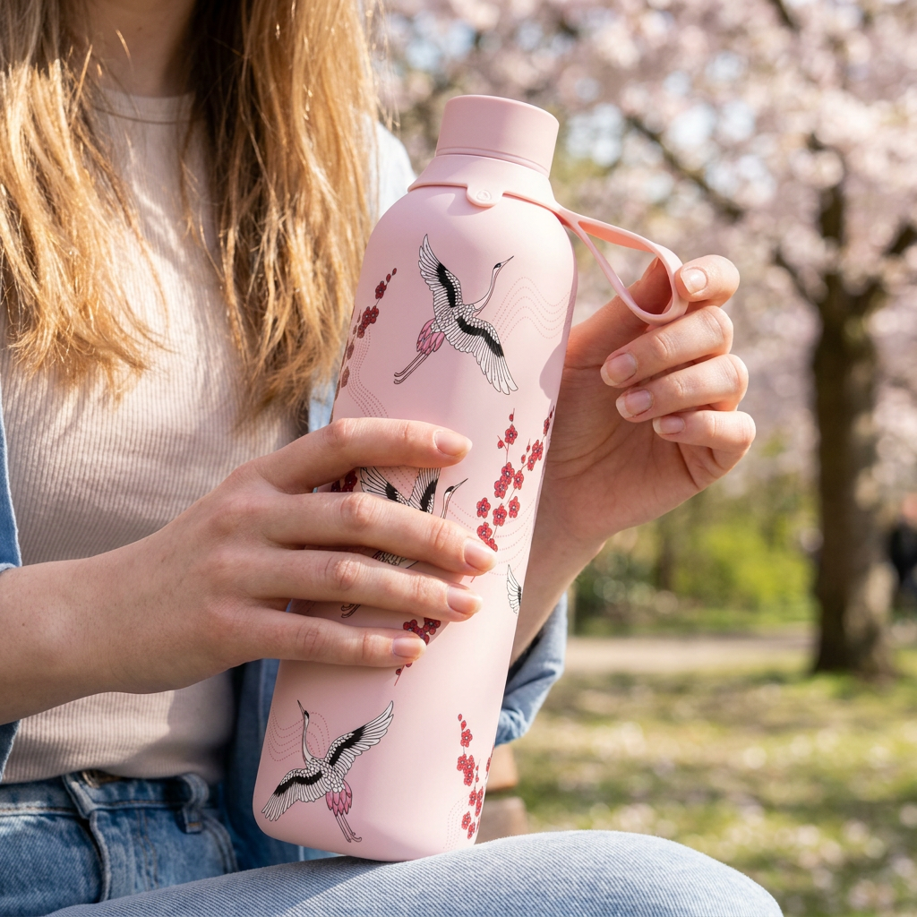 Botella Térmica de Acero Inoxidable con Interior Cerámico y Doble Tapón – Tokyo Sky | Aurea
