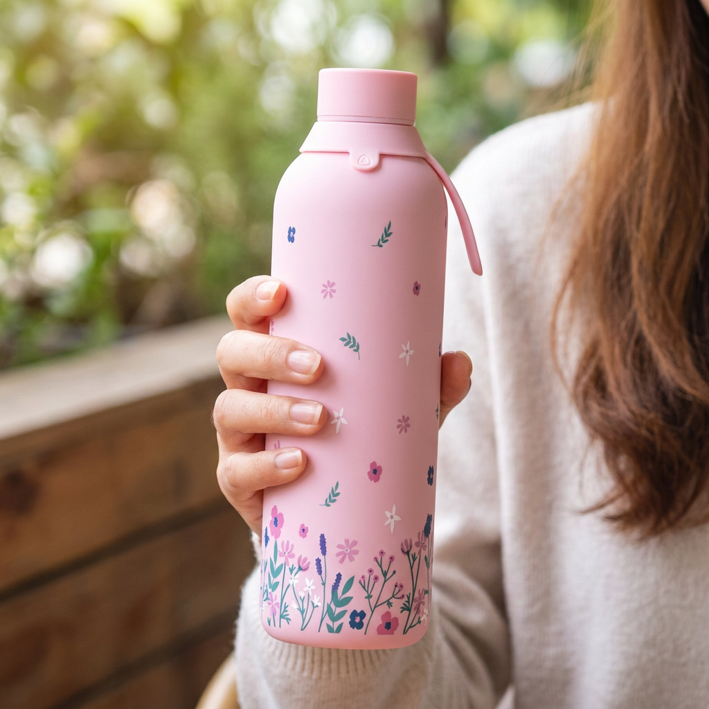 Botella Térmica de Acero Inoxidable con Interior Cerámico y Doble Tapón – Sweet Breeze | Aurea
