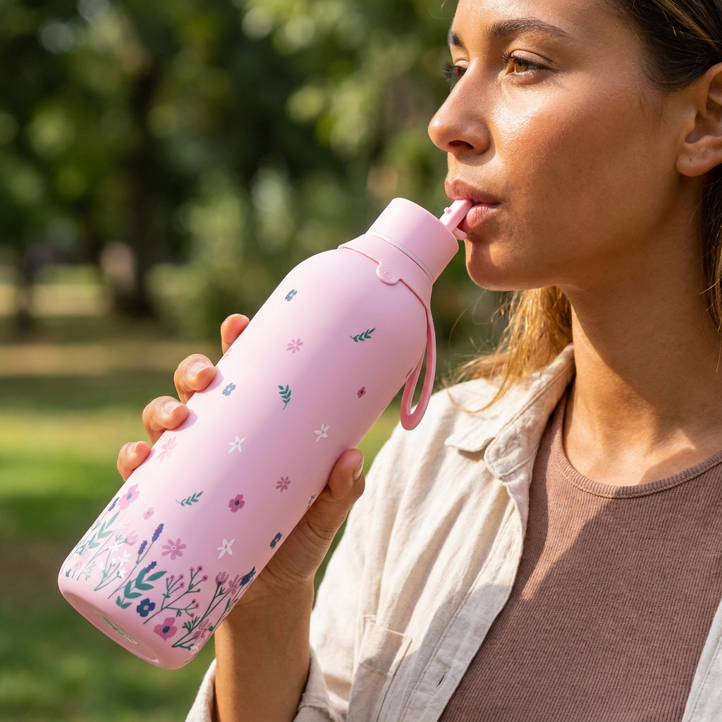Botella Térmica de Acero Inoxidable con Interior Cerámico y Doble Tapón – Sweet Breeze | Aurea