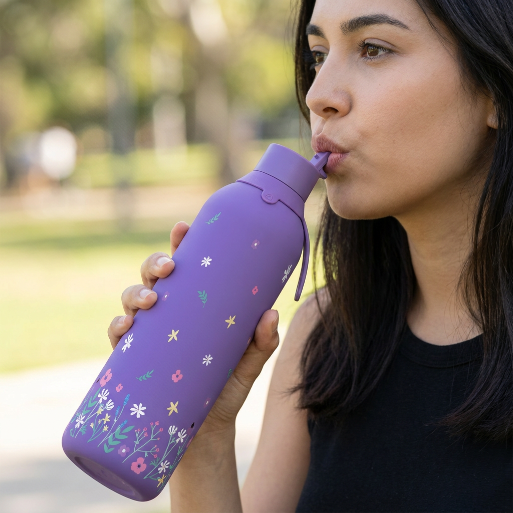 Botella Térmica de Acero Inoxidable con Interior Cerámico y Doble Tapón – Sweet Breeze | Aurea