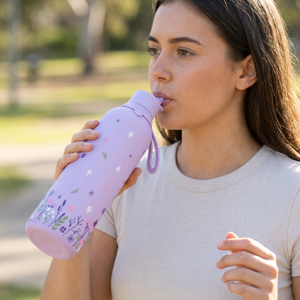 Botella Térmica de Acero Inoxidable con Interior Cerámico y Doble Tapón – Sweet Breeze | Aurea