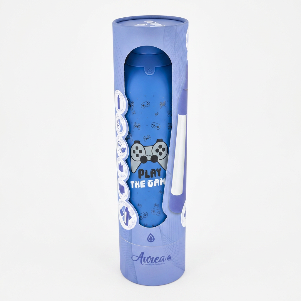 Botella Térmica de Acero Inoxidable con Interior Cerámico y Doble Tapón – Pixel Gaming | Aurea