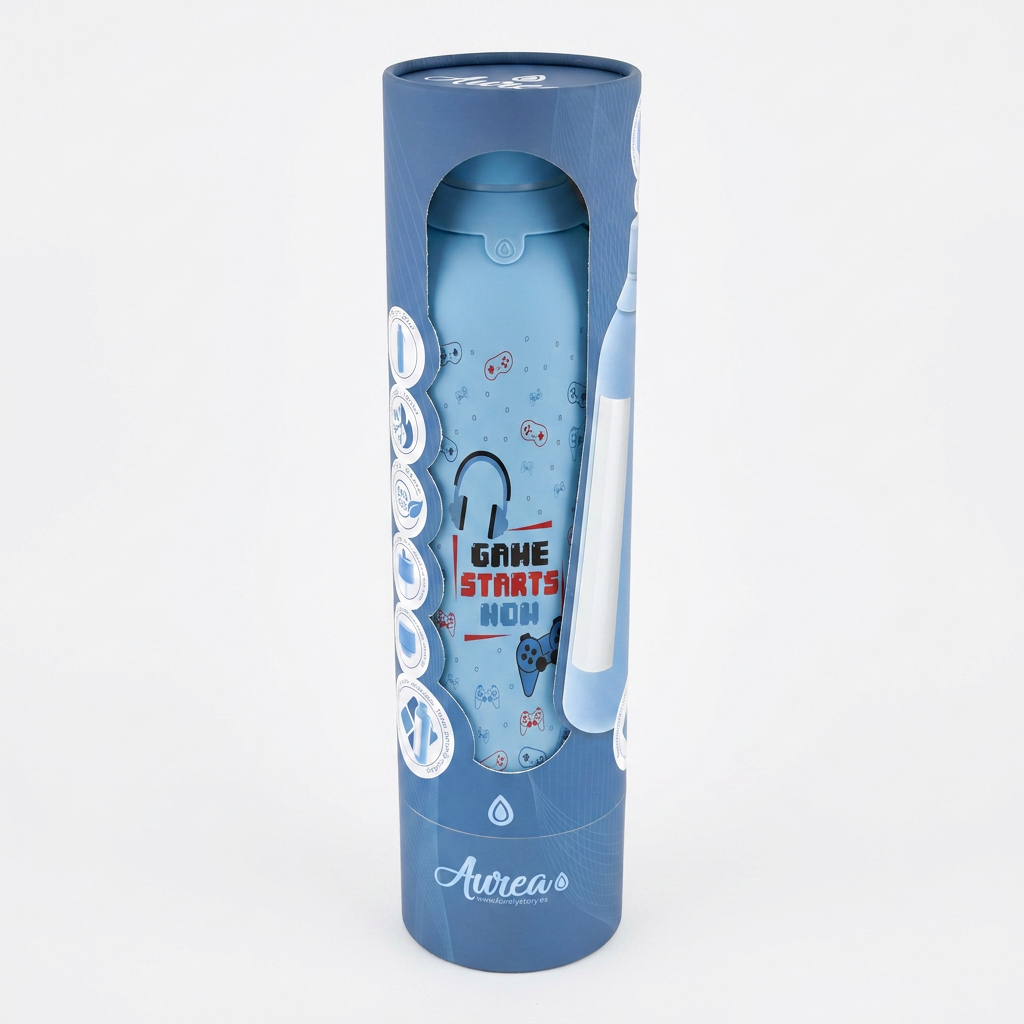 Botella Térmica de Acero Inoxidable con Interior Cerámico y Doble Tapón – Pixel Gaming | Aurea