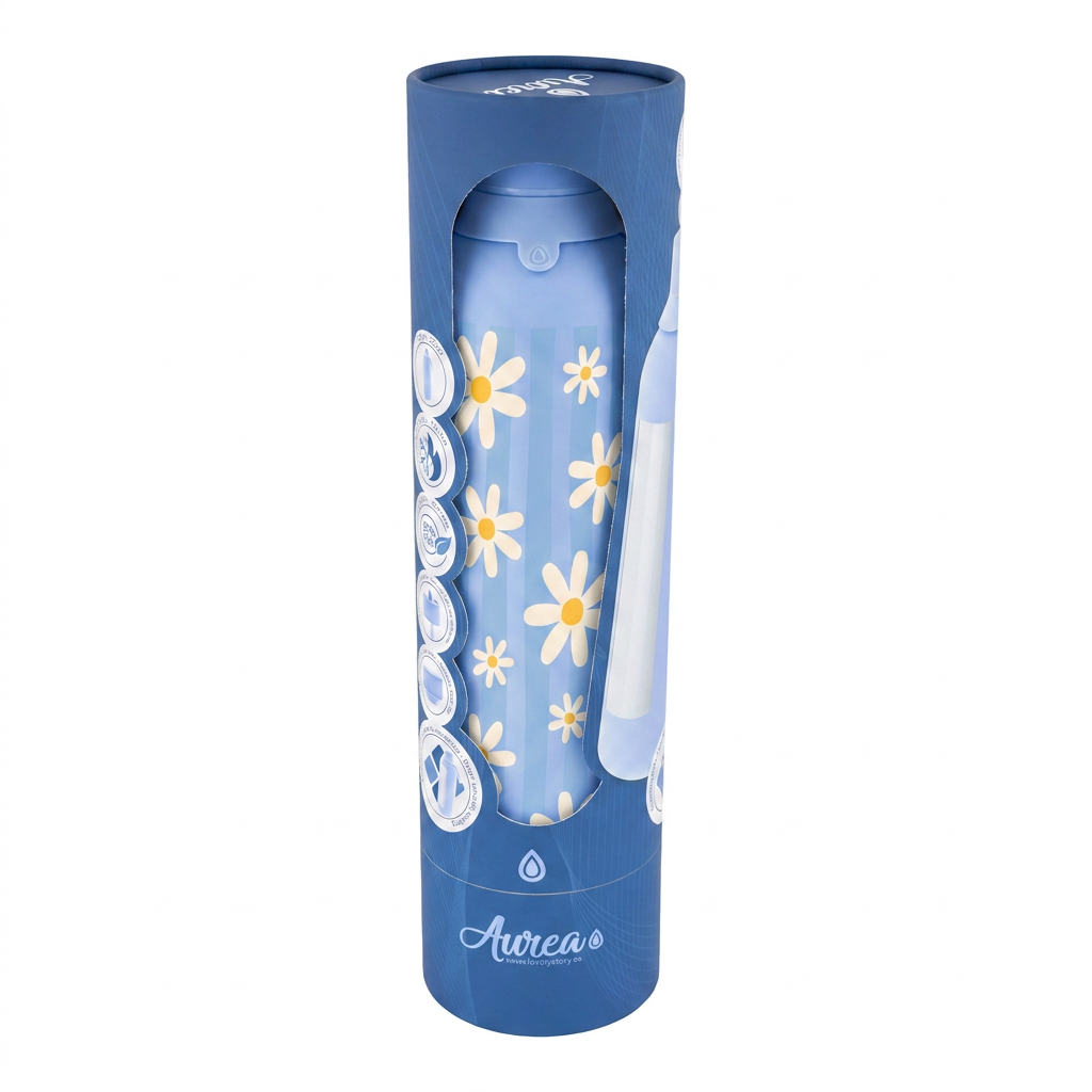 Botella Térmica de Acero Inoxidable con Interior Cerámico y Doble Tapón – Floral Picnic | Aurea