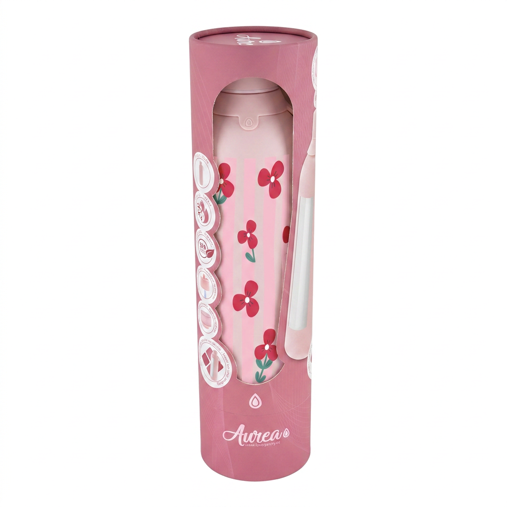 Botella Térmica de Acero Inoxidable con Interior Cerámico y Doble Tapón – Floral Picnic | Aurea