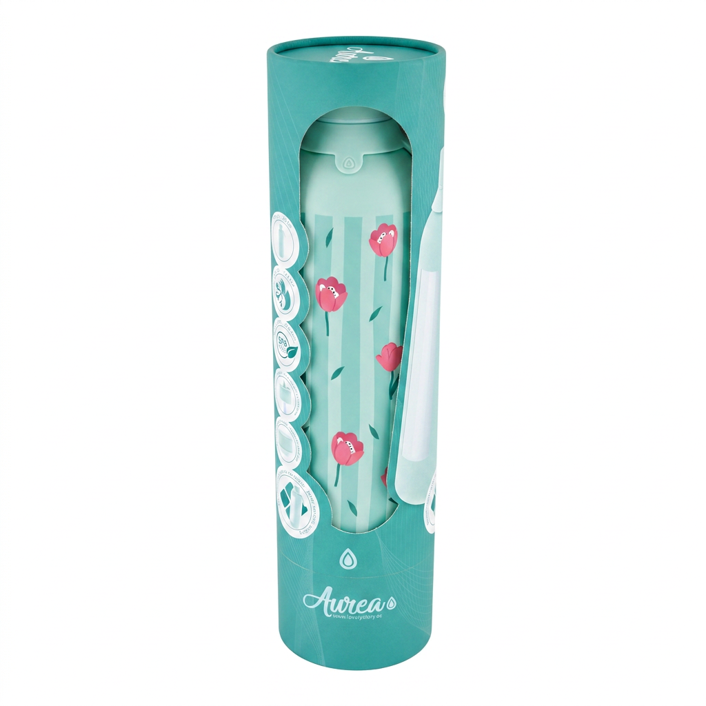 Botella Térmica de Acero Inoxidable con Interior Cerámico y Doble Tapón – Floral Picnic | Aurea