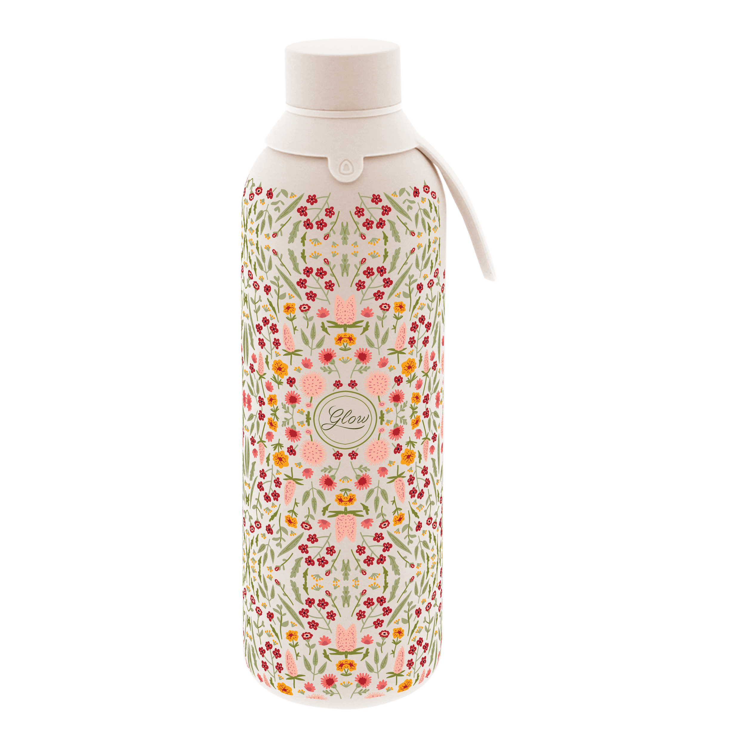 Botella Térmica de Acero Inoxidable con Interior Cerámico y Doble Tapón – Floral Essence | Aurea