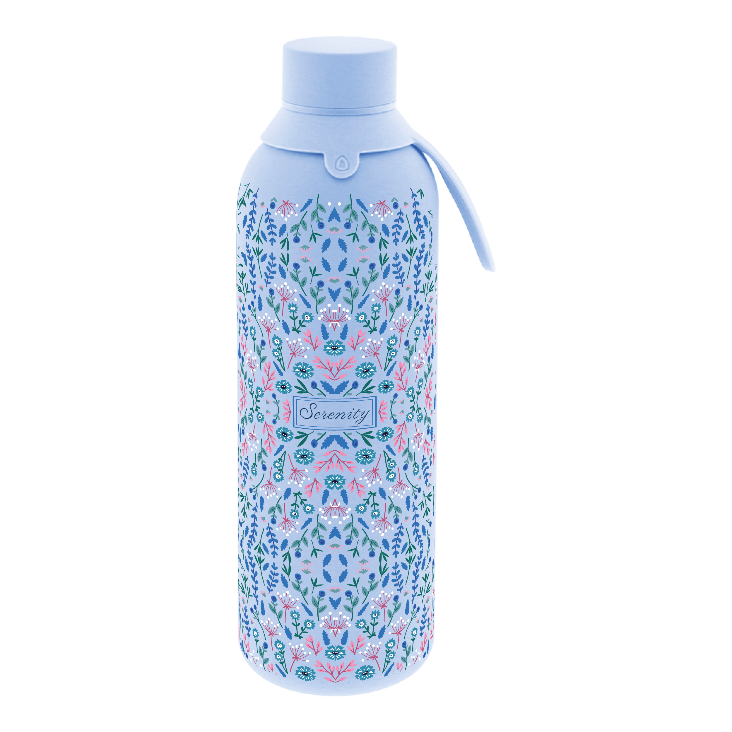 Botella Térmica de Acero Inoxidable con Interior Cerámico y Doble Tapón – Floral Essence | Aurea