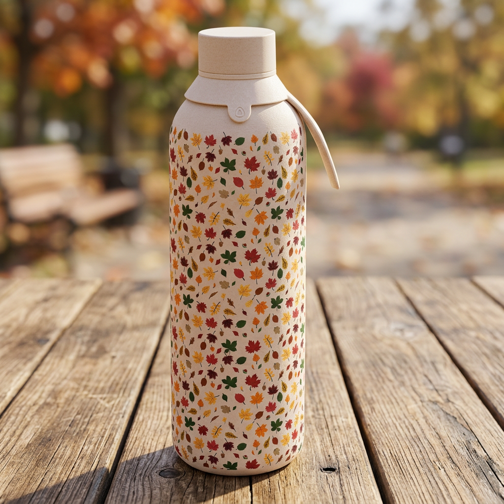 Botella Térmica de Acero Inoxidable con Interior Cerámico y Doble Tapón – Autumn Vibes | Aurea