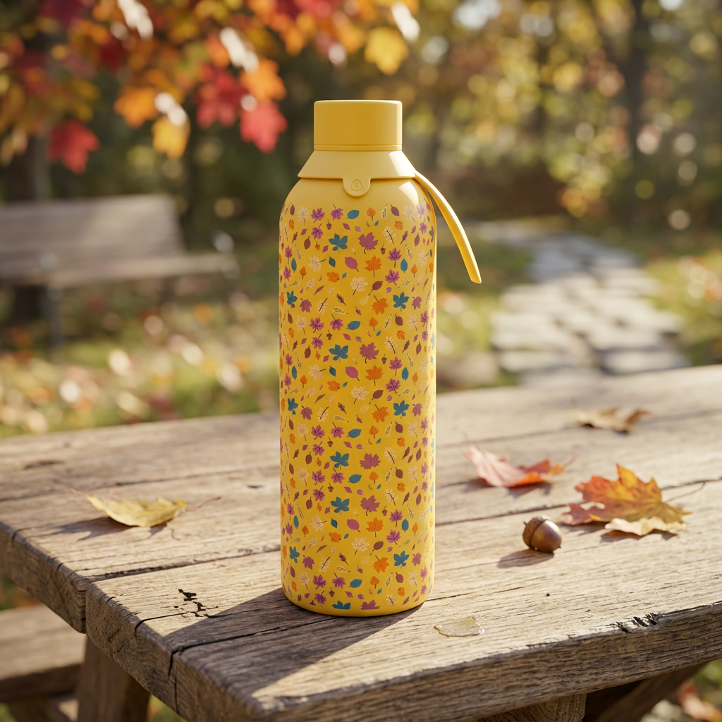 Botella Térmica de Acero Inoxidable con Interior Cerámico y Doble Tapón – Autumn Vibes | Aurea