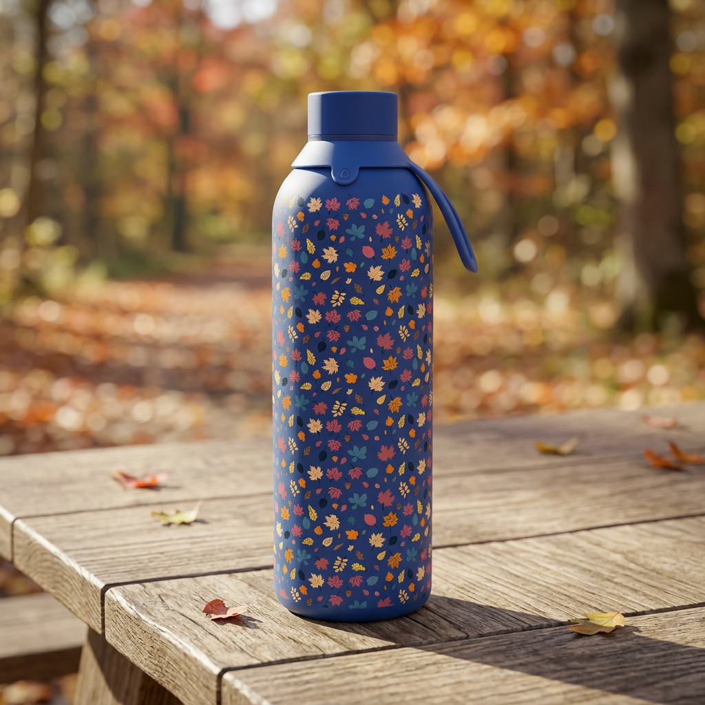 Botella Térmica de Acero Inoxidable con Interior Cerámico y Doble Tapón – Autumn Vibes | Aurea