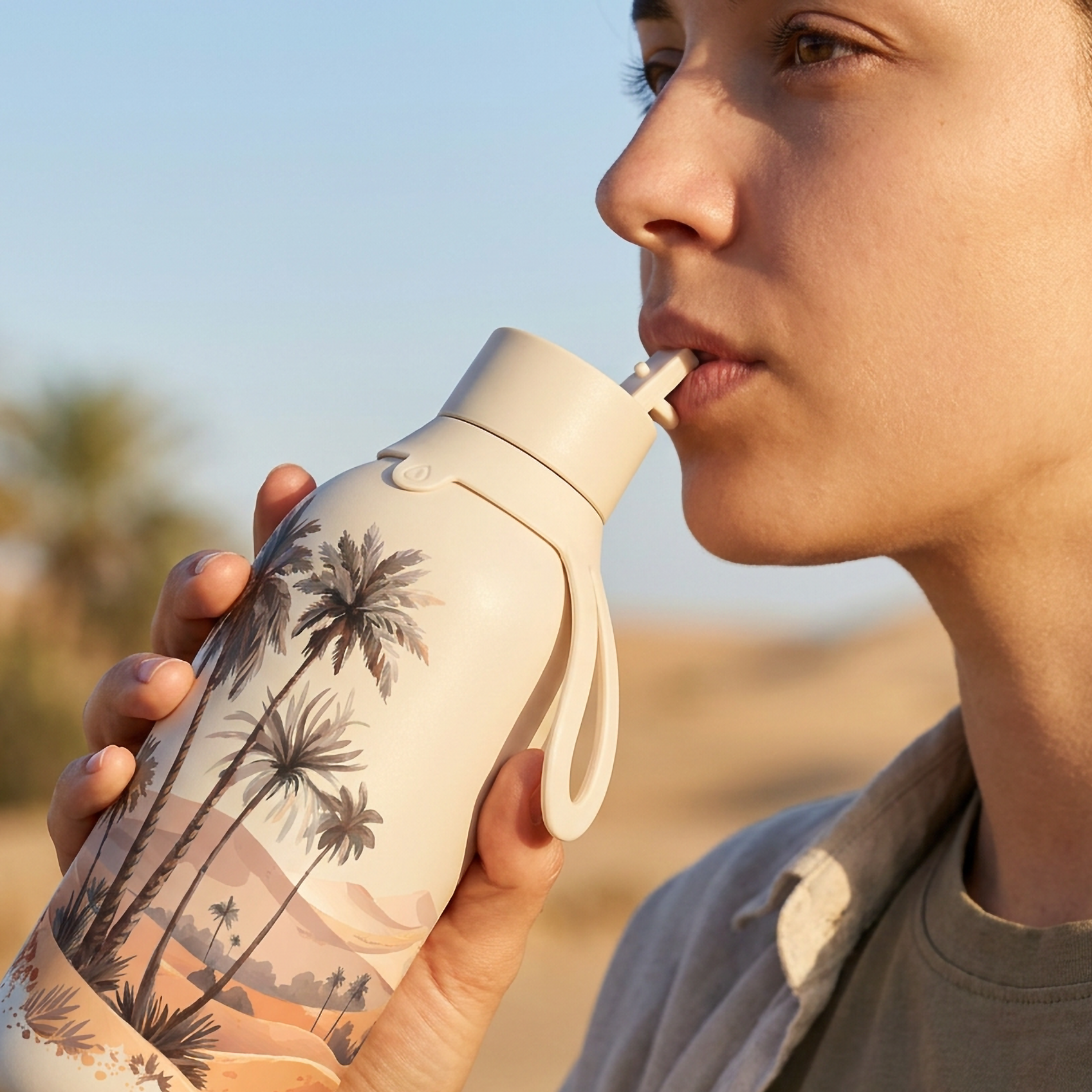Botella Térmica de Acero Inoxidable con Interior Cerámico y Doble Tapón – Travel Dreams | Aurea