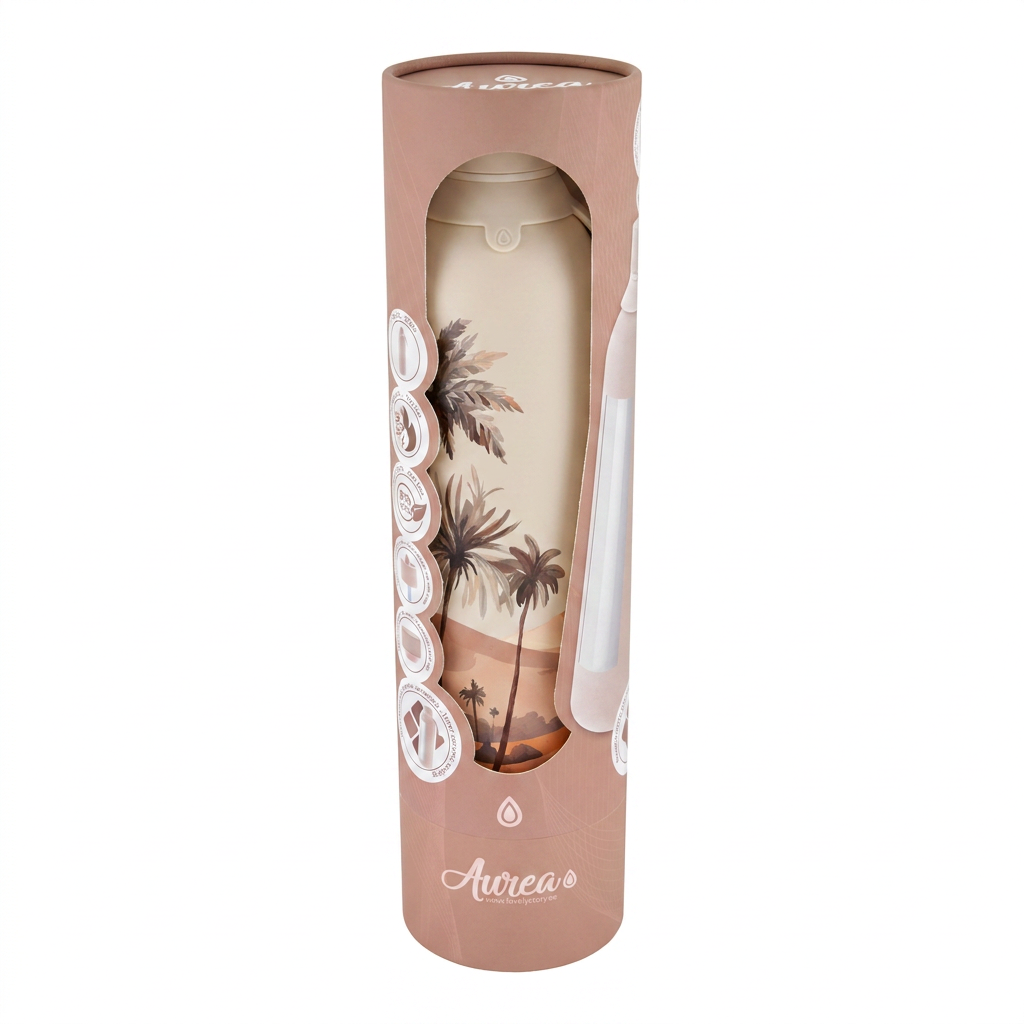 Botella Térmica de Acero Inoxidable con Interior Cerámico y Doble Tapón – Travel Dreams | Aurea