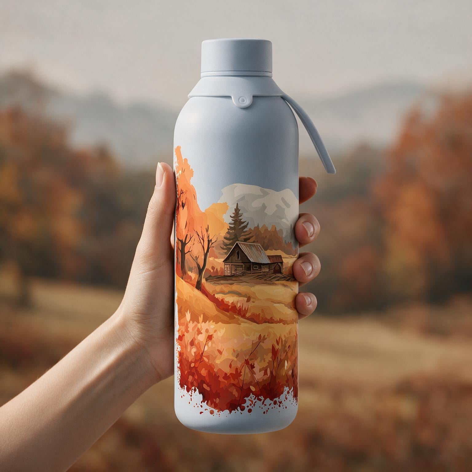 Botella Térmica de Acero Inoxidable con Interior Cerámico y Doble Tapón – Travel Dreams | Aurea