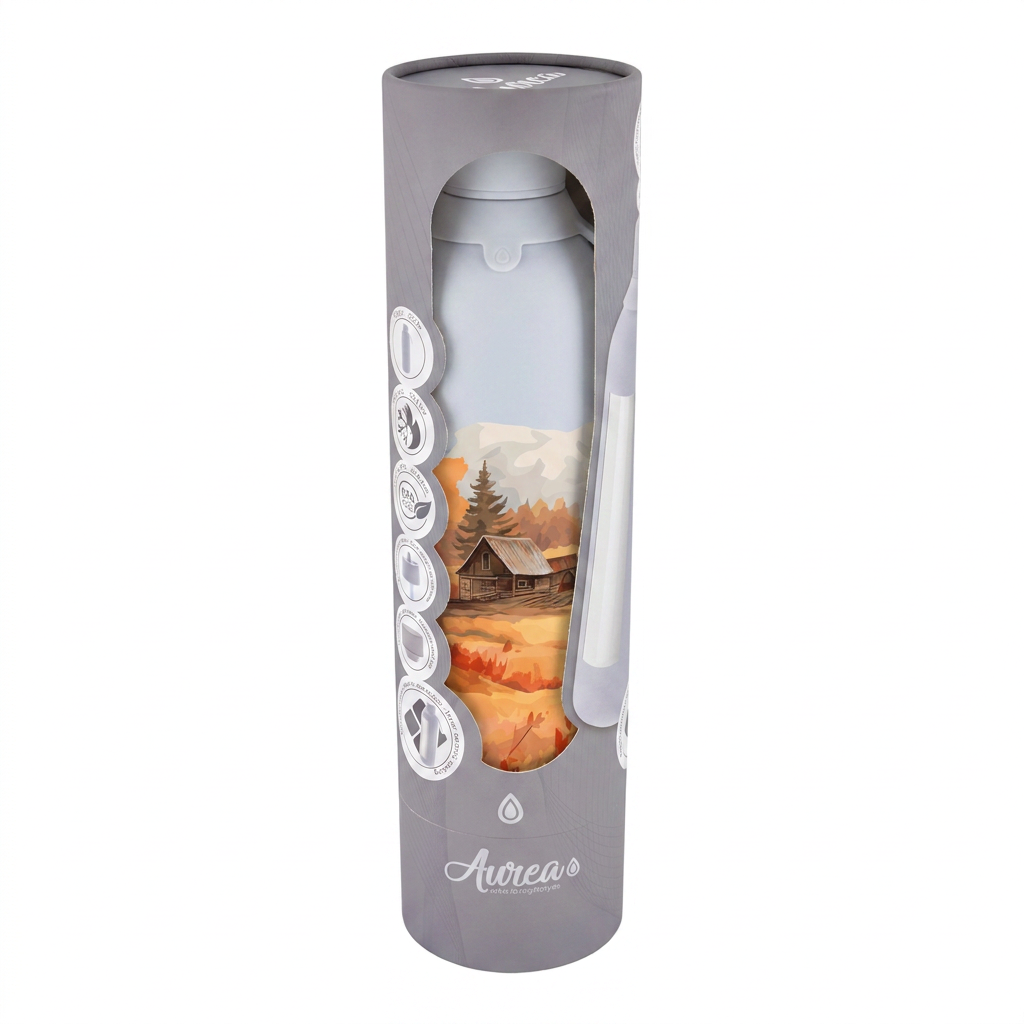 Botella Térmica de Acero Inoxidable con Interior Cerámico y Doble Tapón – Travel Dreams | Aurea