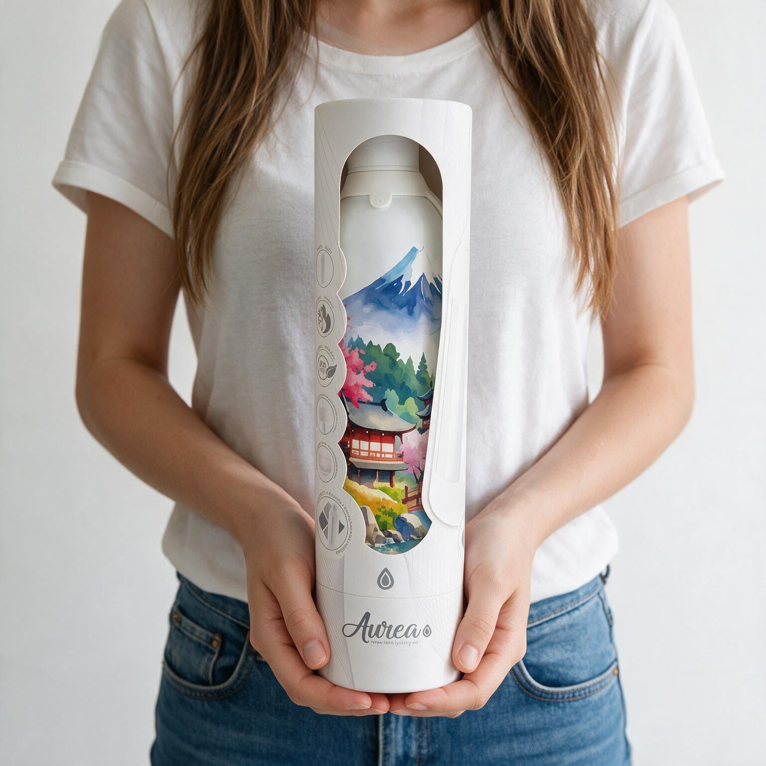 Botella Térmica de Acero Inoxidable con Interior Cerámico y Doble Tapón – Travel Dreams | Aurea