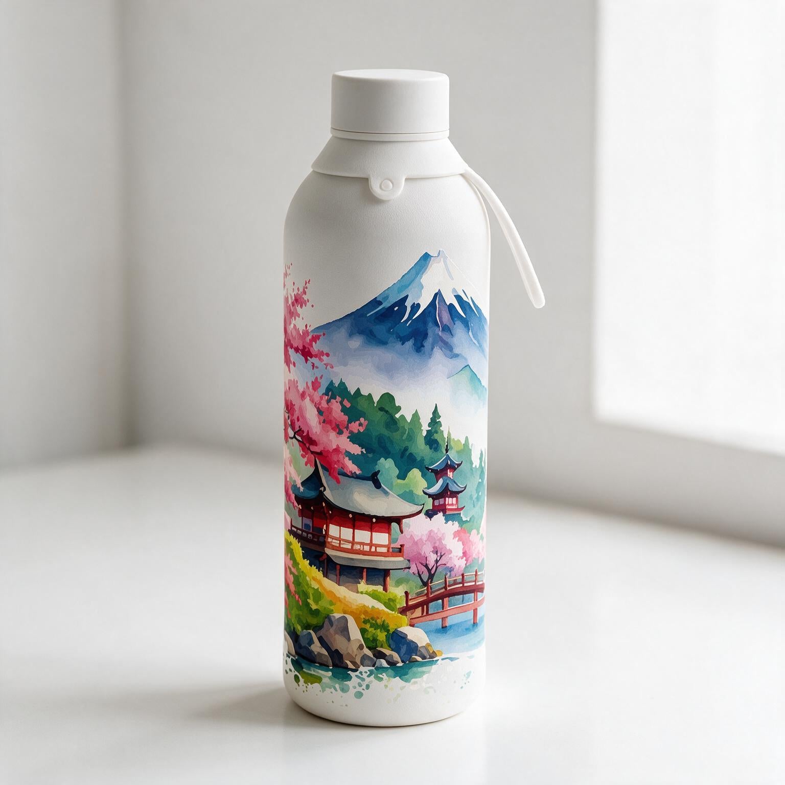 Botella Térmica de Acero Inoxidable con Interior Cerámico y Doble Tapón – Travel Dreams | Aurea
