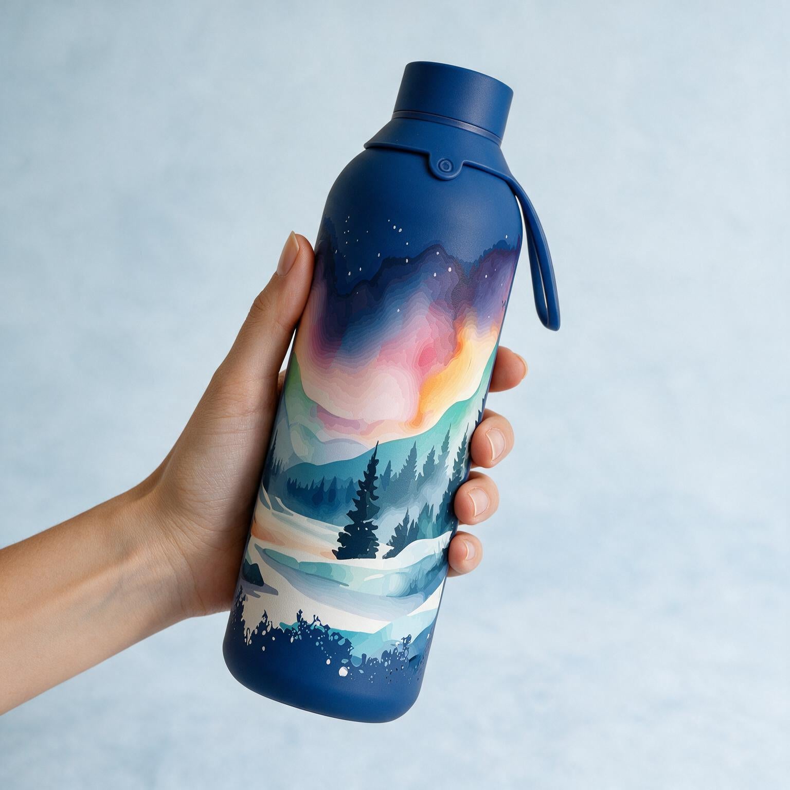Botella Térmica de Acero Inoxidable con Interior Cerámico y Doble Tapón – Travel Dreams | Aurea