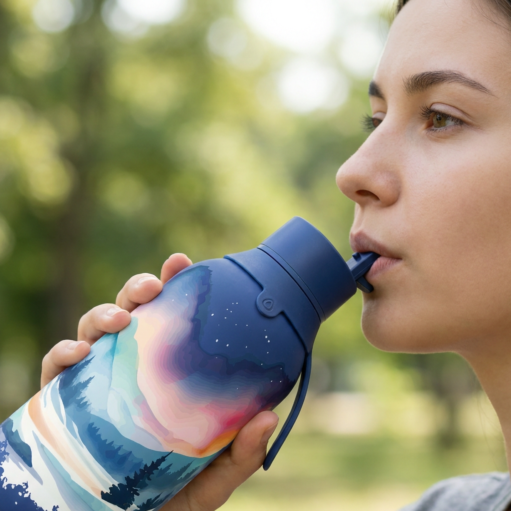 Botella Térmica de Acero Inoxidable con Interior Cerámico y Doble Tapón – Travel Dreams | Aurea