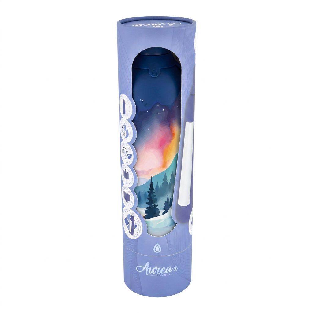 Botella Térmica de Acero Inoxidable con Interior Cerámico y Doble Tapón – Travel Dreams | Aurea
