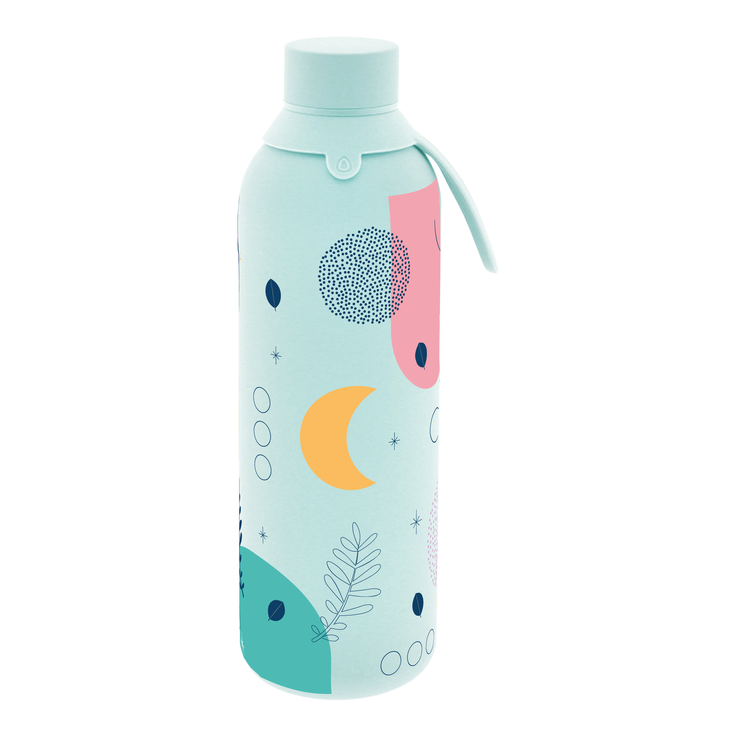 Botella Térmica de Acero Inoxidable con Interior Cerámico y Doble Tapón – Color Flow | Aurea