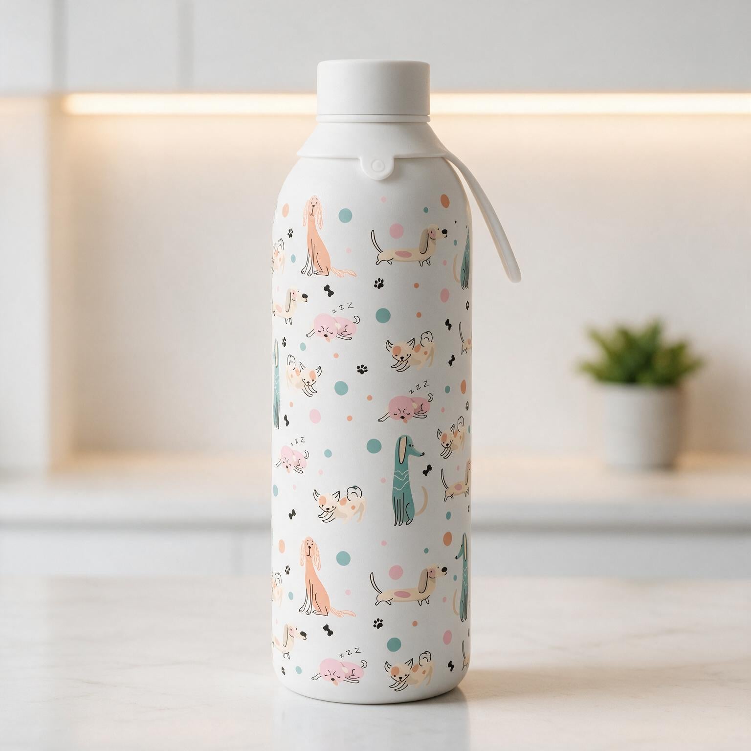 Botella Térmica de Acero Inoxidable con Interior Cerámico y Doble Tapón – Dot & Woof | Aurea