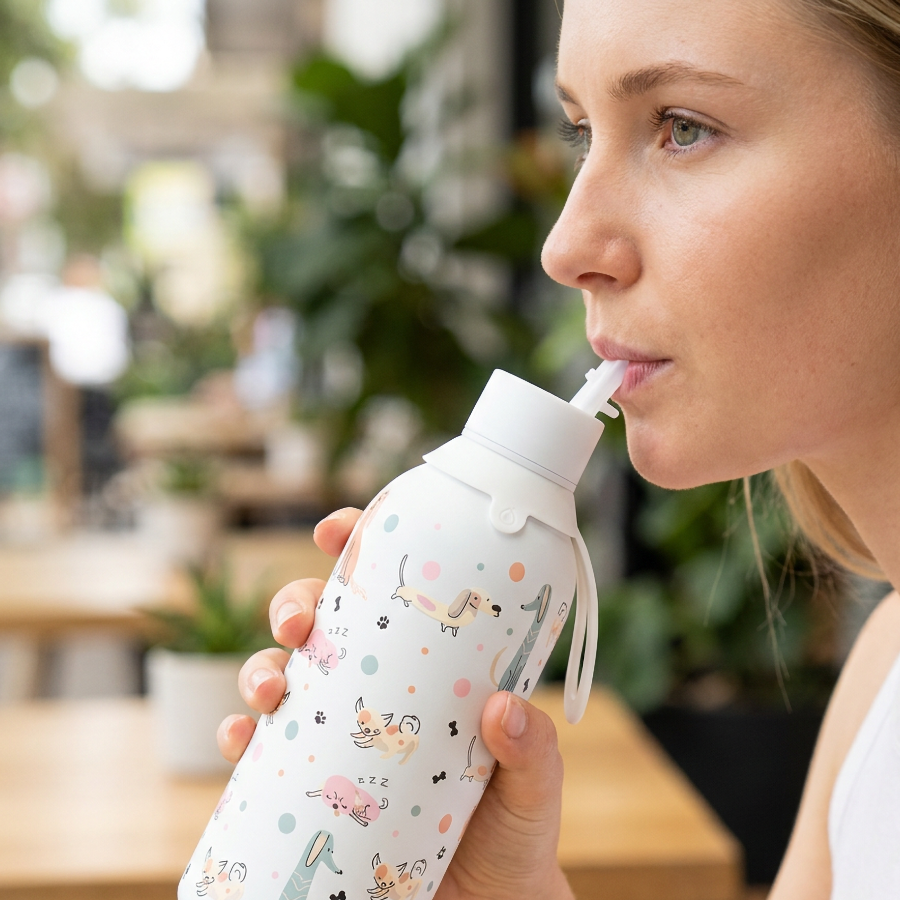 Botella Térmica de Acero Inoxidable con Interior Cerámico y Doble Tapón – Dot & Woof | Aurea