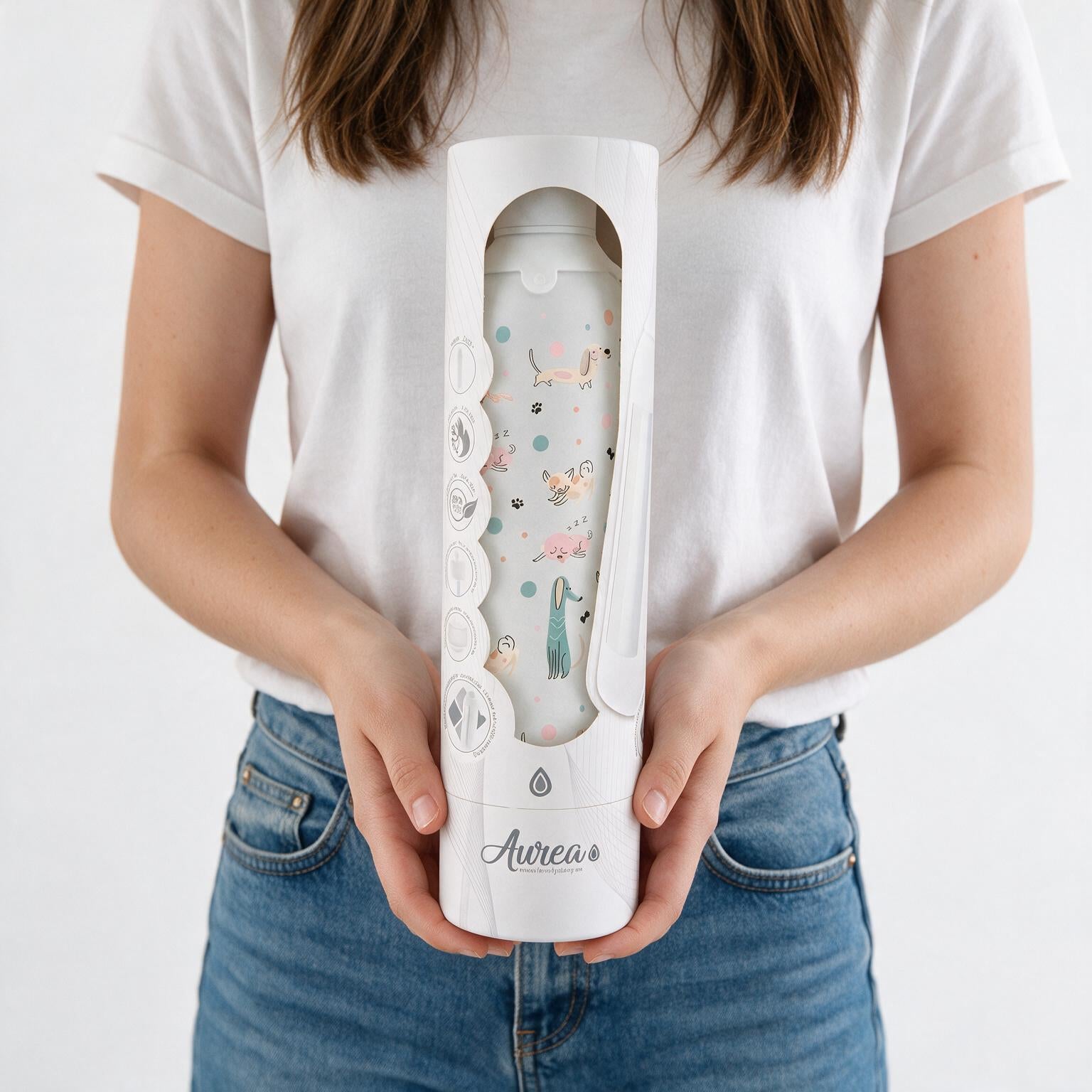 Botella Térmica de Acero Inoxidable con Interior Cerámico y Doble Tapón – Dot & Woof | Aurea