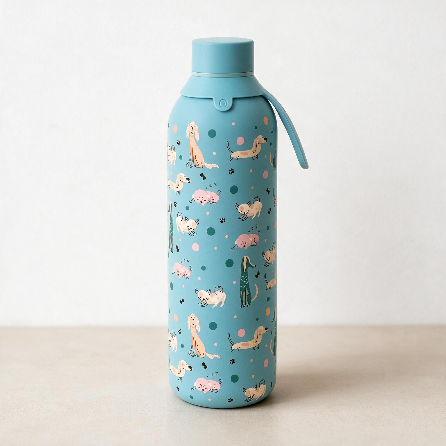 Botella Térmica de Acero Inoxidable con Interior Cerámico y Doble Tapón – Dot & Woof | Aurea