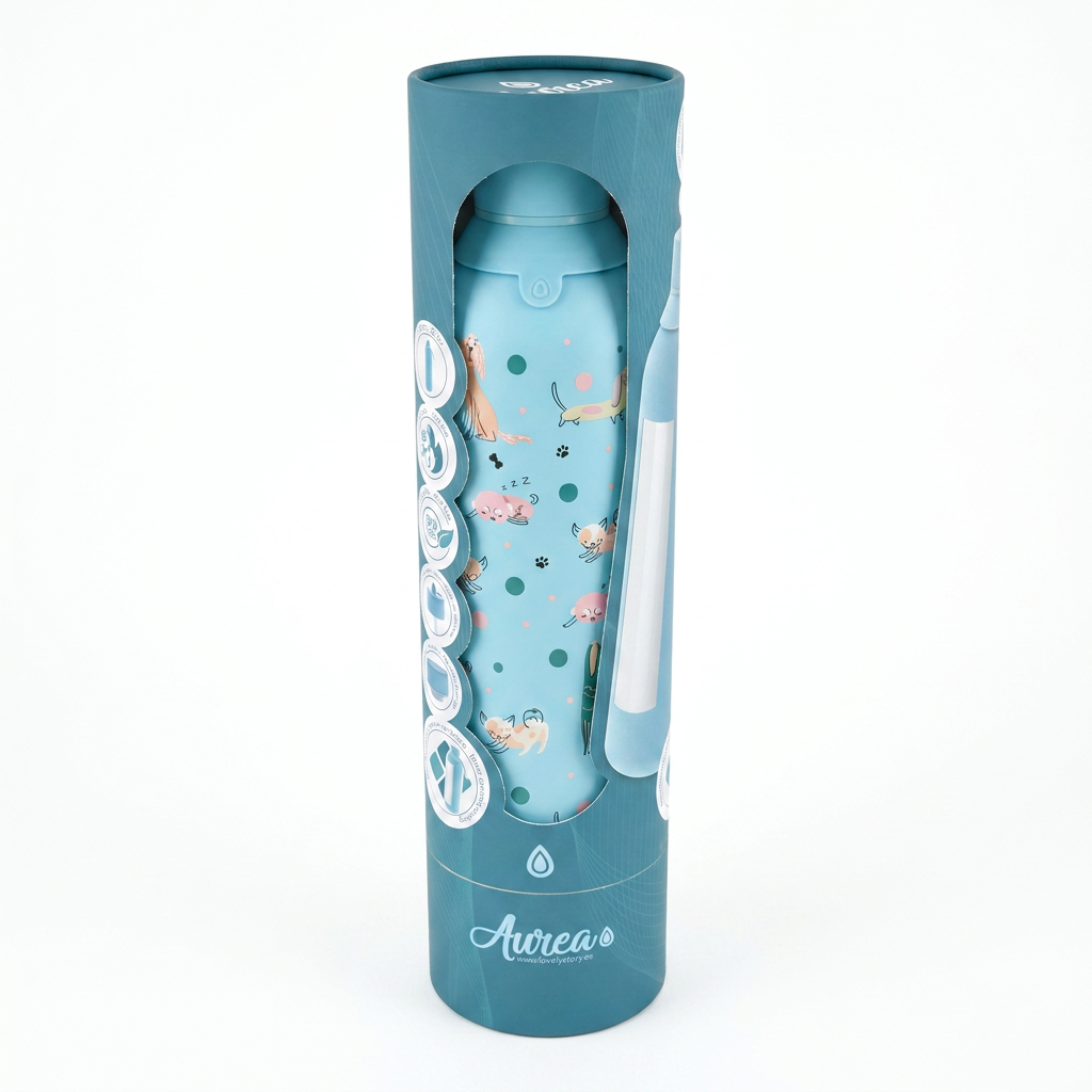 Botella Térmica de Acero Inoxidable con Interior Cerámico y Doble Tapón – Dot & Woof | Aurea