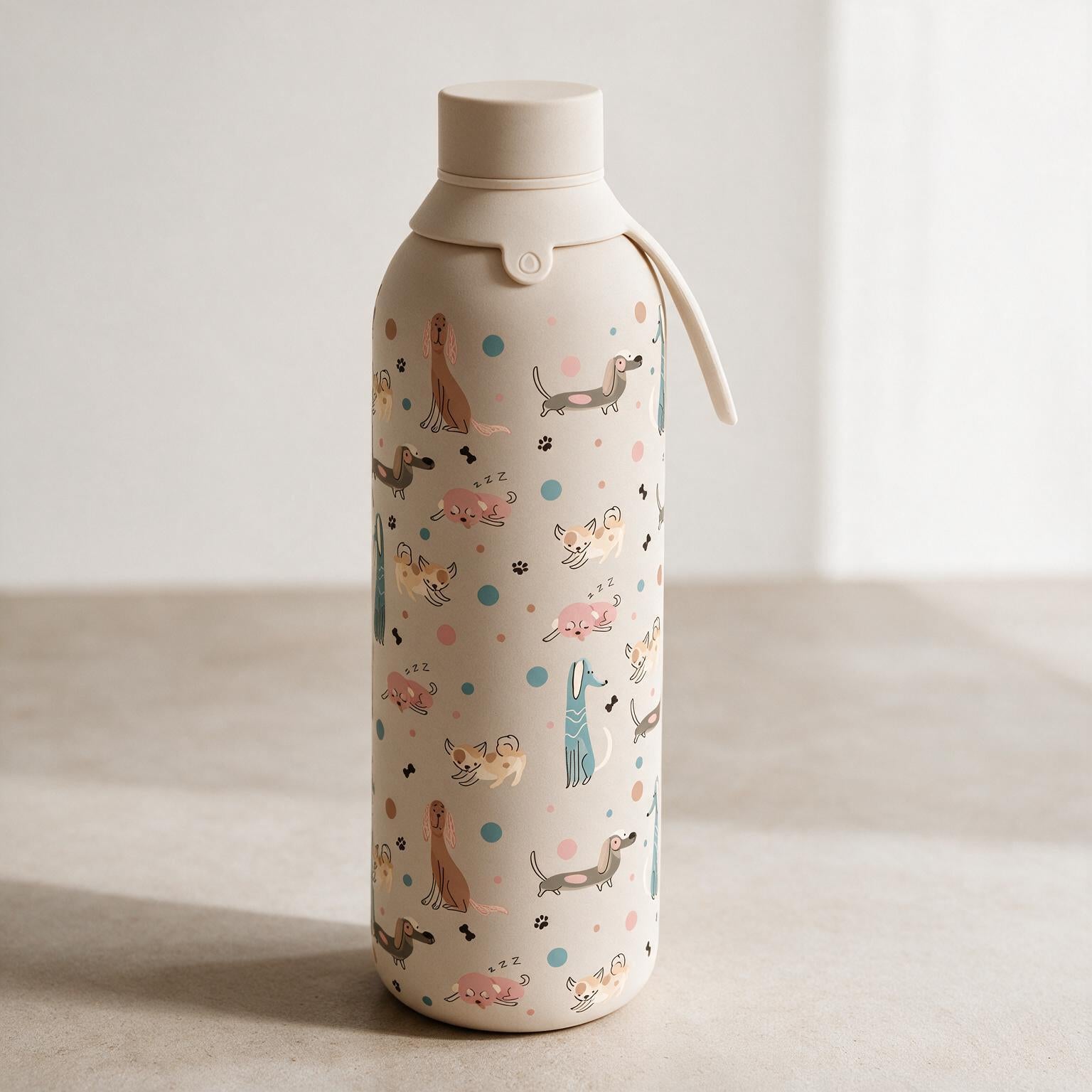 Botella Térmica de Acero Inoxidable con Interior Cerámico y Doble Tapón – Dot & Woof | Aurea