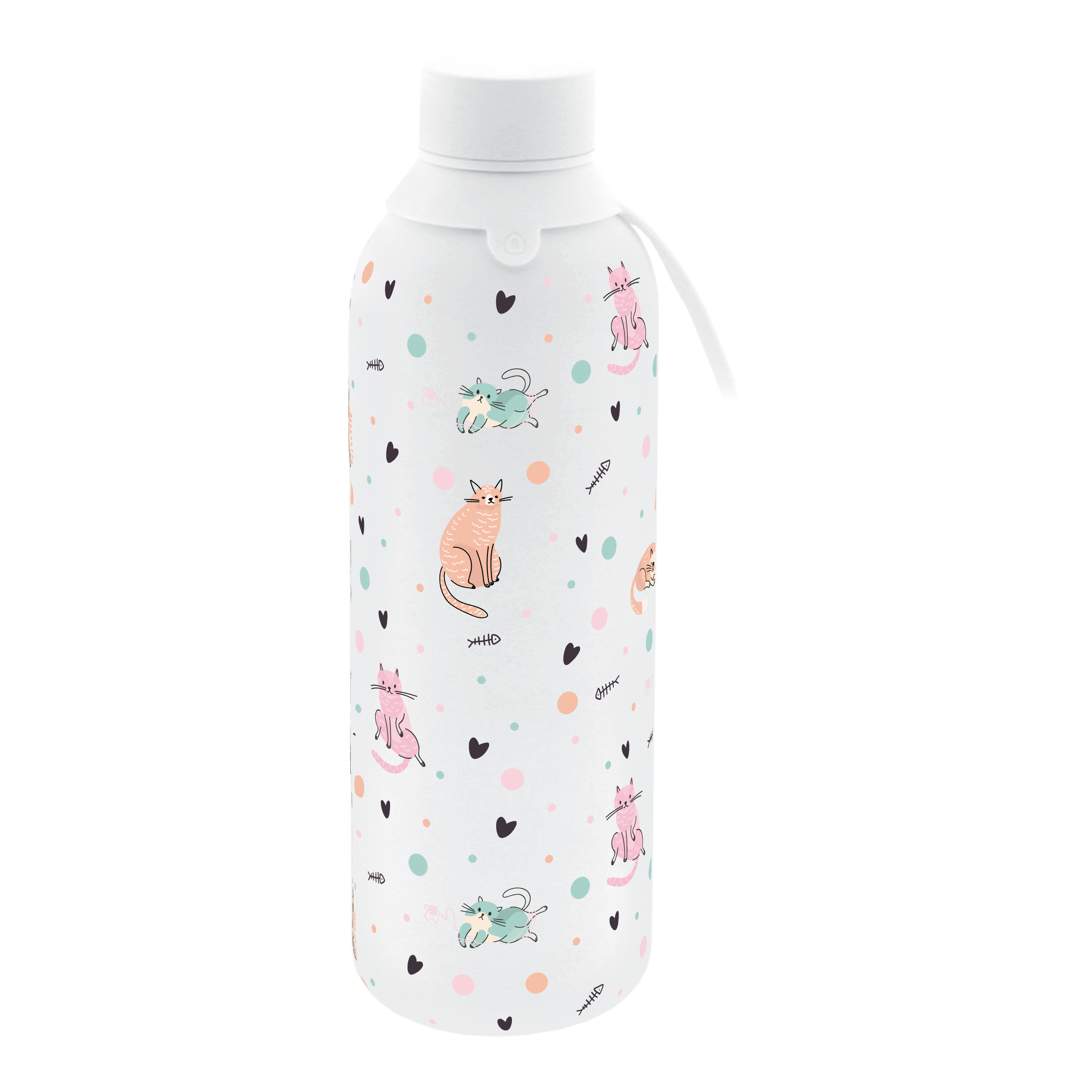Botella Térmica de Acero Inoxidable con Interior Cerámico y Doble Tapón – Dot & Meow | Aurea