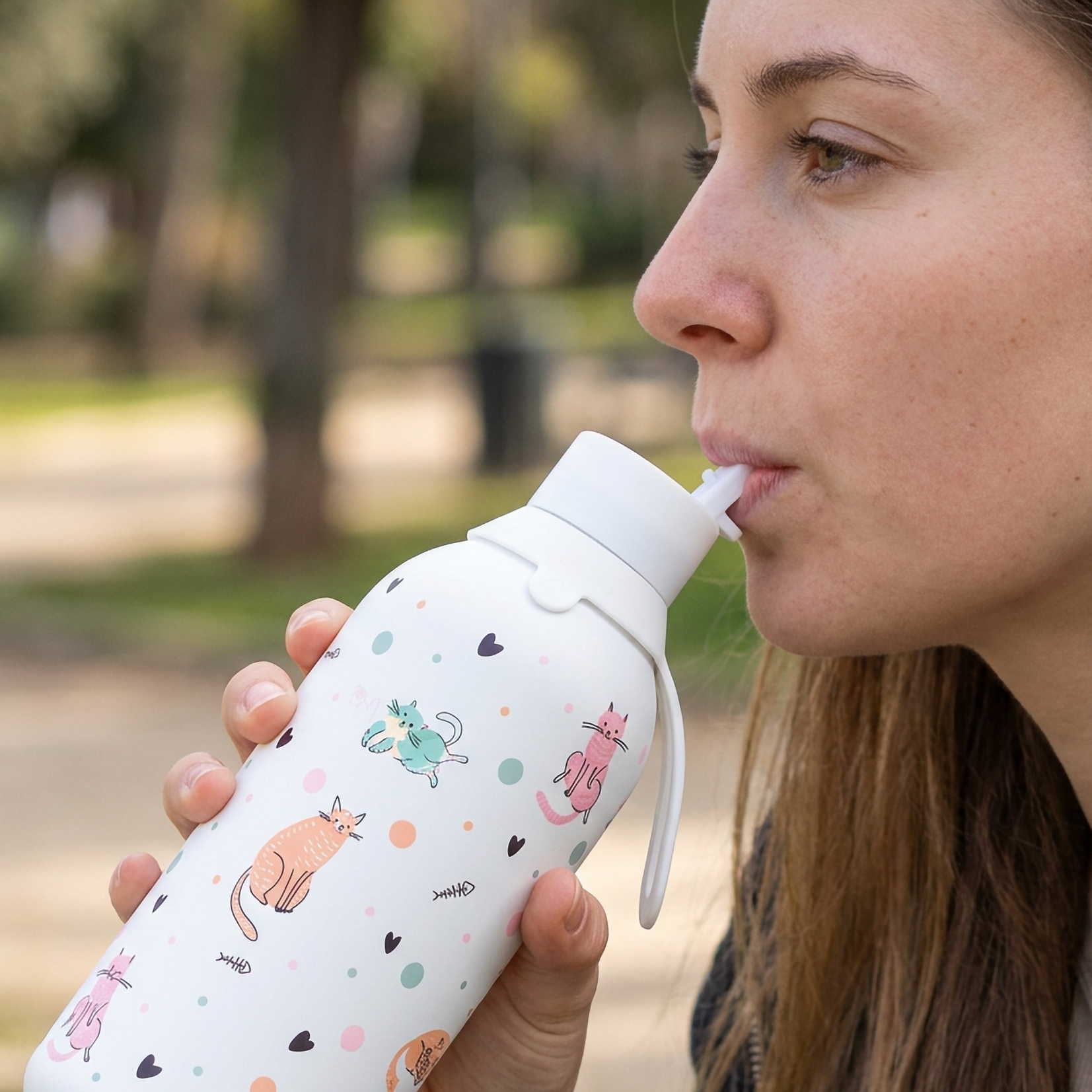 Botella Térmica de Acero Inoxidable con Interior Cerámico y Doble Tapón – Dot & Meow | Aurea