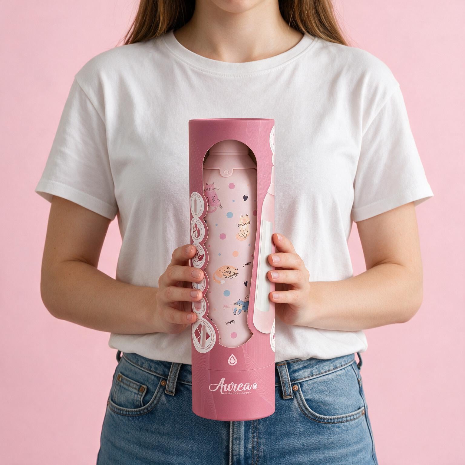 Botella Térmica de Acero Inoxidable con Interior Cerámico y Doble Tapón – Dot & Meow | Aurea