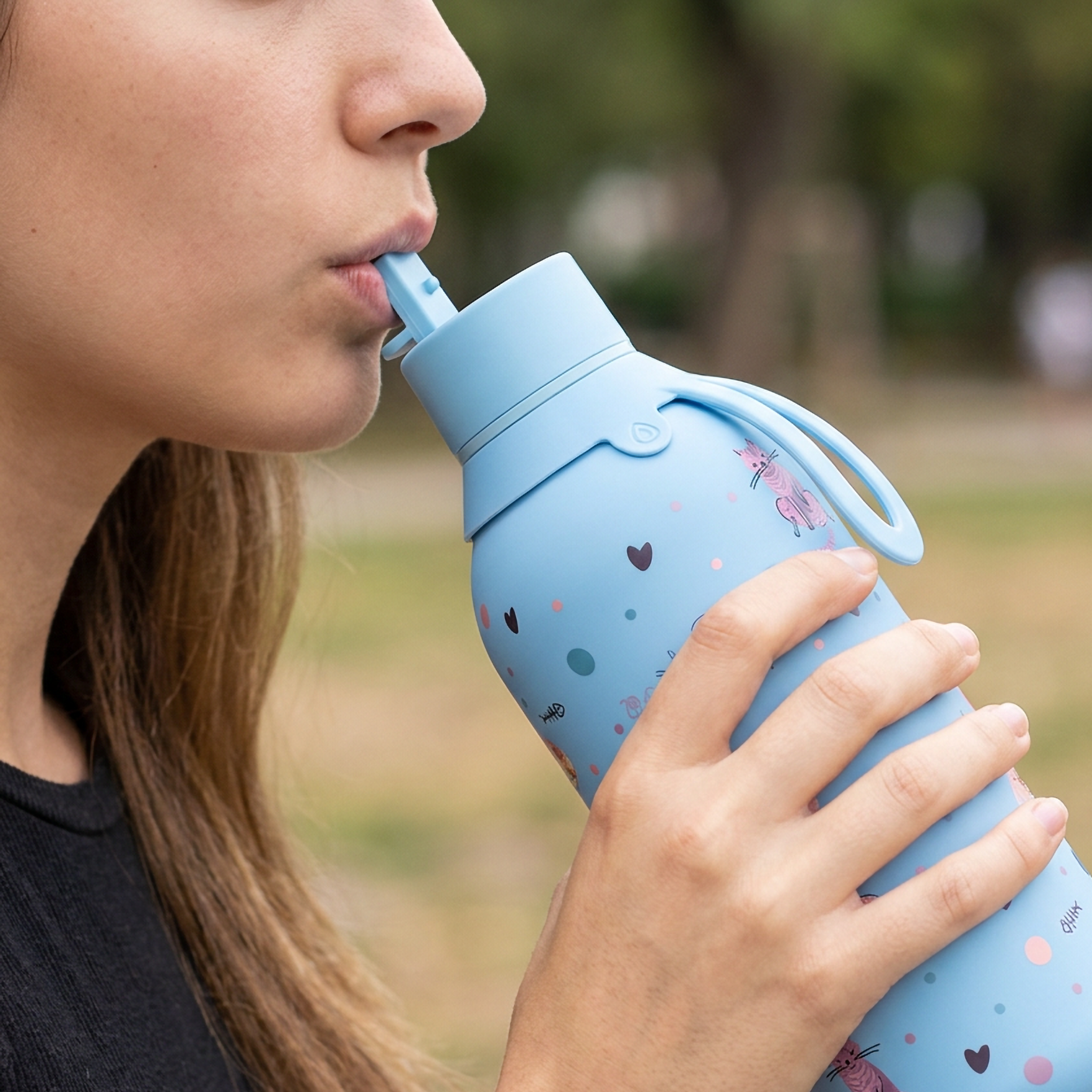 Botella Térmica de Acero Inoxidable con Interior Cerámico y Doble Tapón – Dot & Meow | Aurea