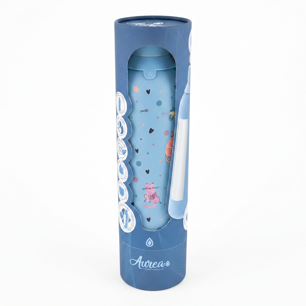 Botella Térmica de Acero Inoxidable con Interior Cerámico y Doble Tapón – Dot & Meow | Aurea