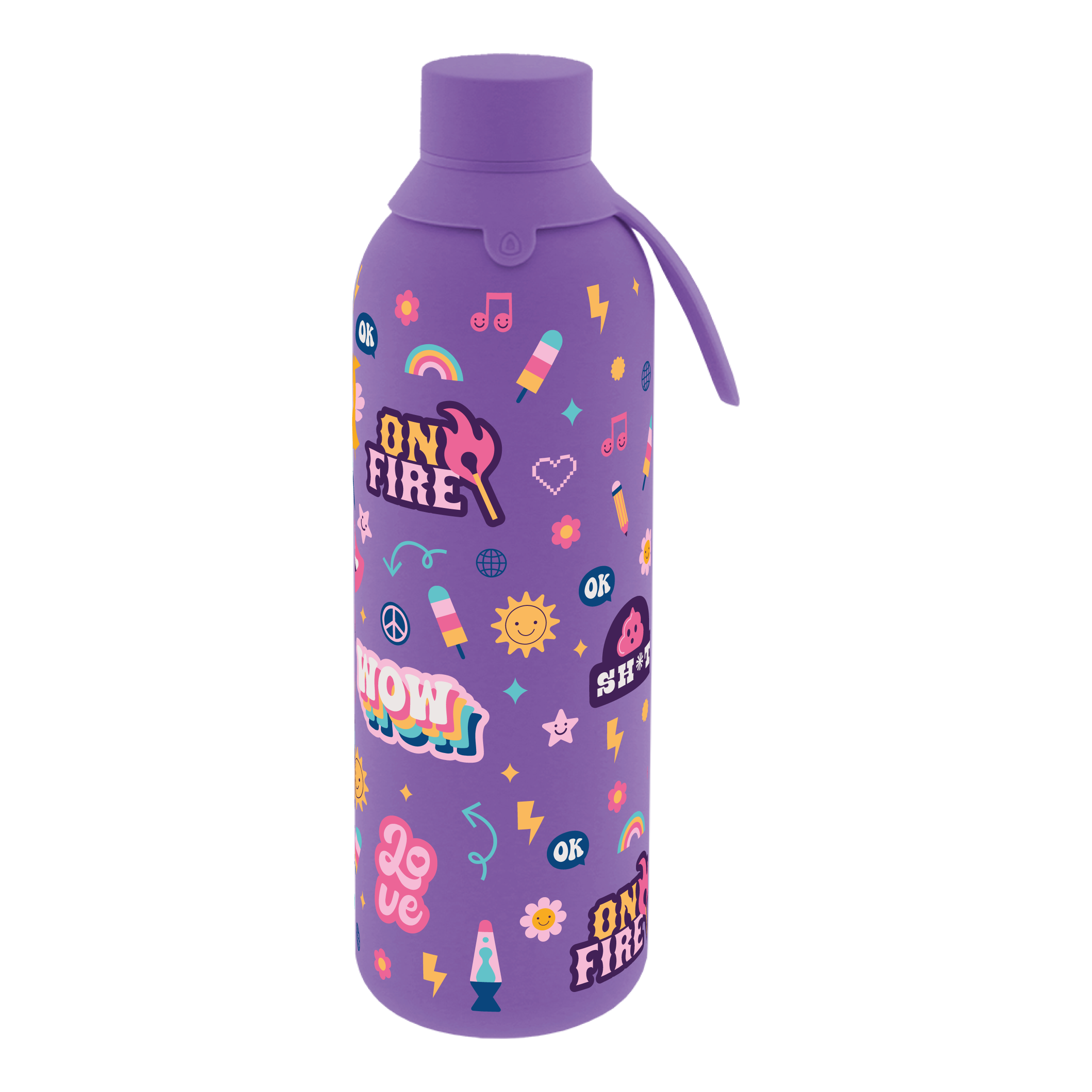 Botella Térmica de Acero Inoxidable con Interior Cerámico y Doble Tapón – Glow Up | Aurea