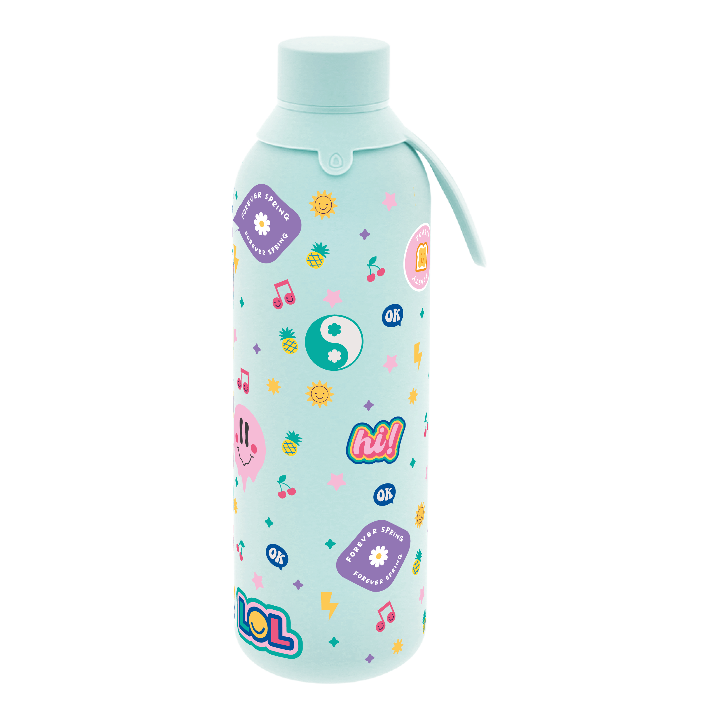 Botella Térmica de Acero Inoxidable con Interior Cerámico y Doble Tapón – Glow Up | Aurea