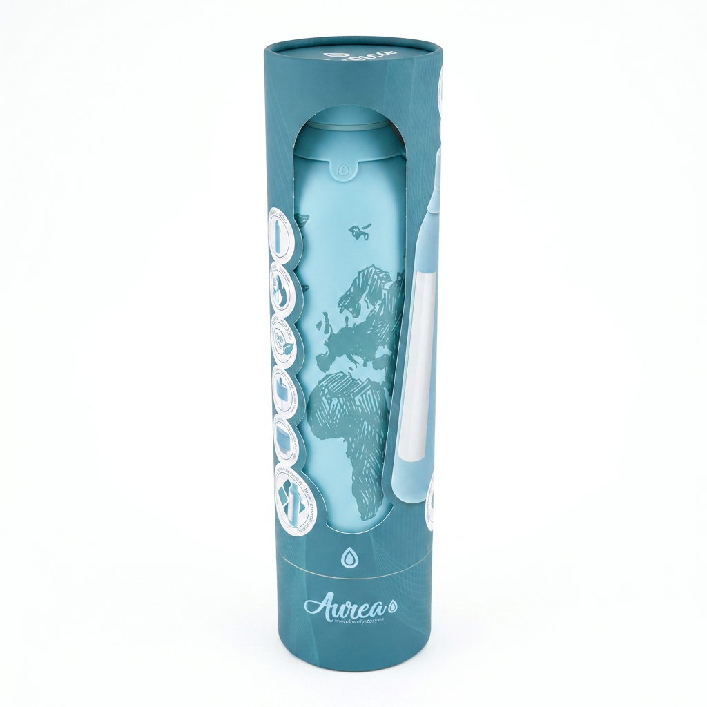 Botella Térmica de Acero Inoxidable con Interior Cerámico y Doble Tapón – Sketch Maps | Aurea