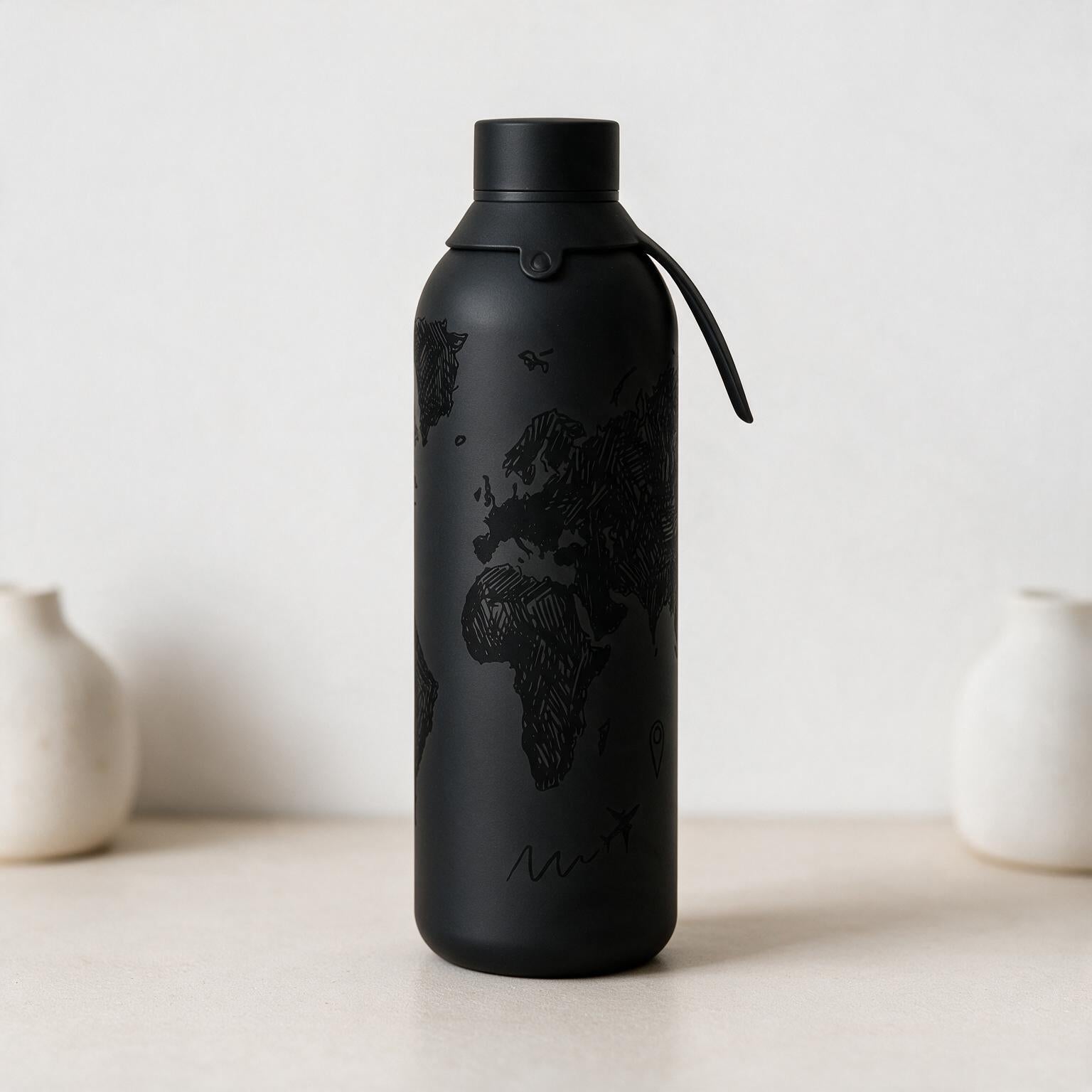 Botella Térmica de Acero Inoxidable con Interior Cerámico y Doble Tapón – Sketch Maps | Aurea